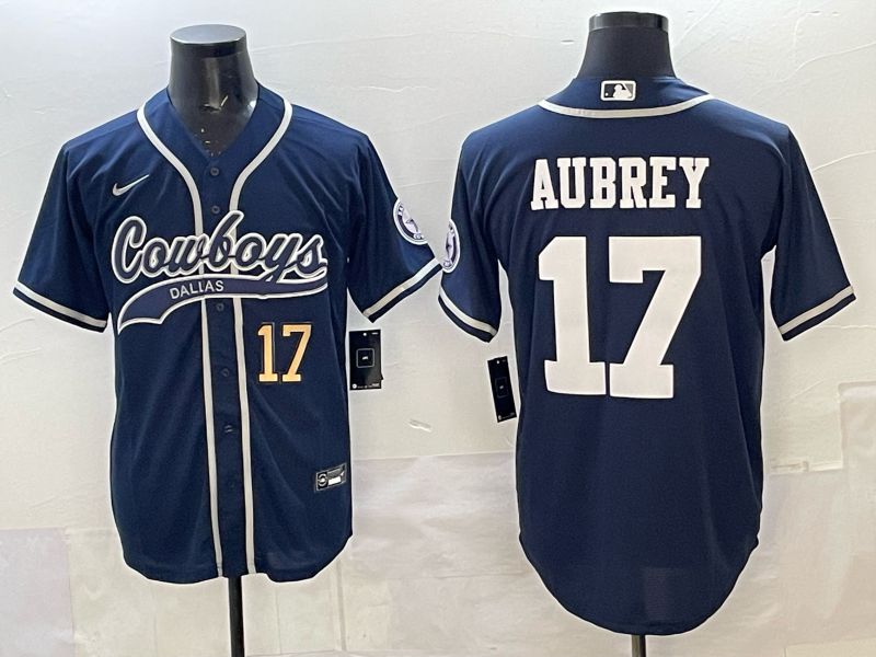 Men 2025 Dallas Cowboys #17 Aubrey blue Joint Name Nike Limited NFL Jersey style 023